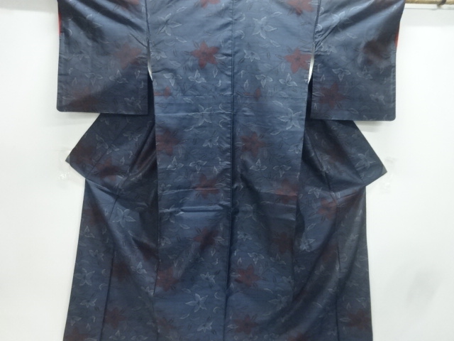JAPANESE KIMONO / UNUSED / SILK / DORO OSHIMA TSUMUGI / WOVEN FLOWERS